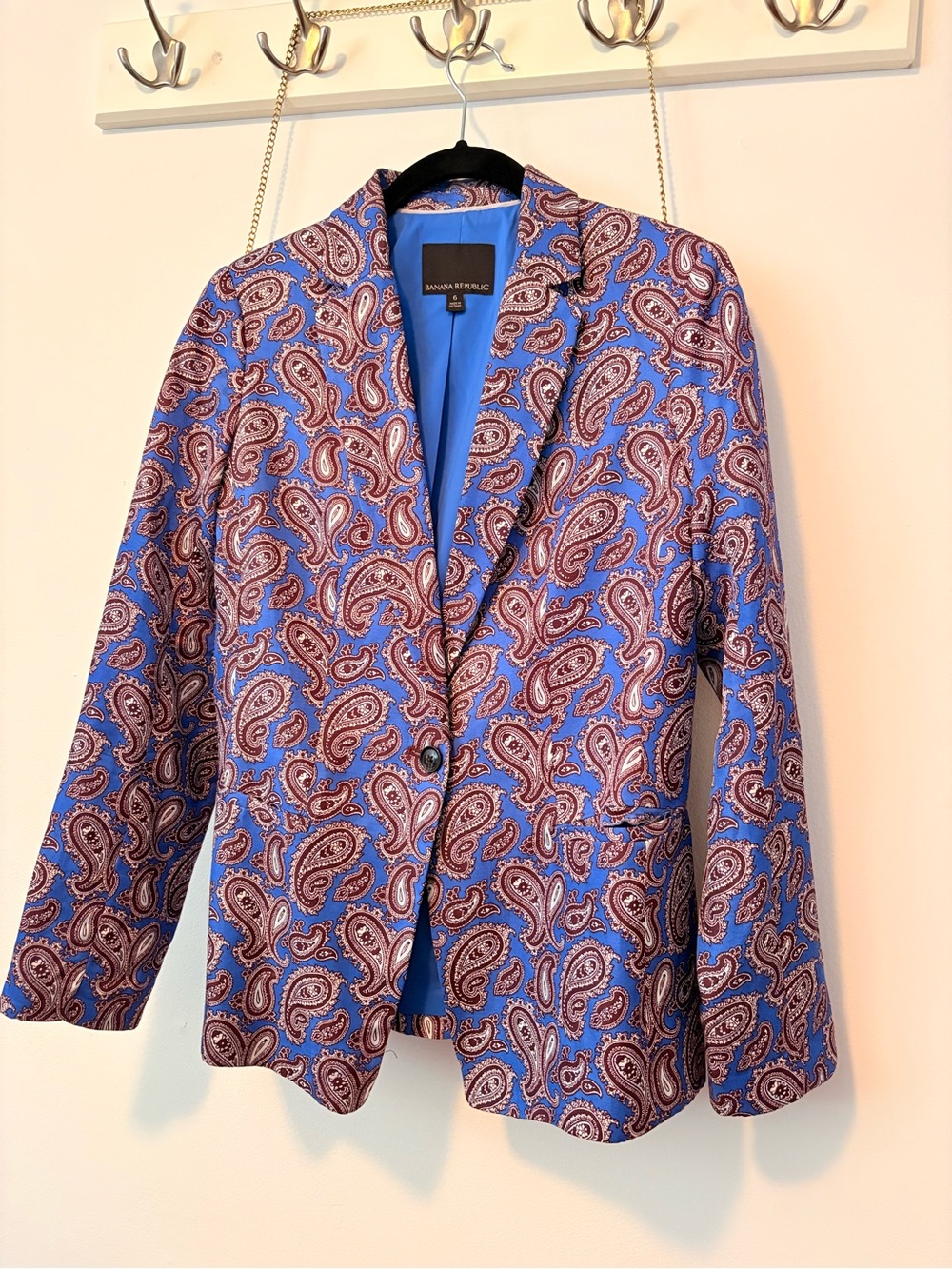 Banana Republic Blue Paisley Blazer